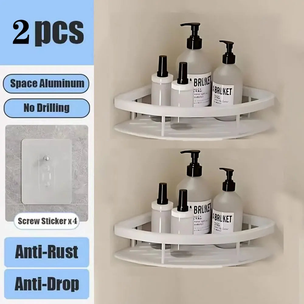 Renter-friendly shower caddy