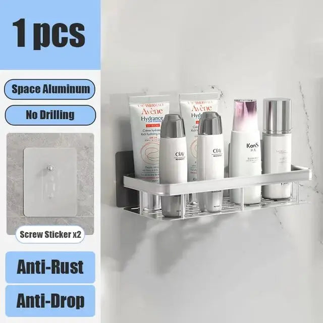 Renter-friendly shower caddy