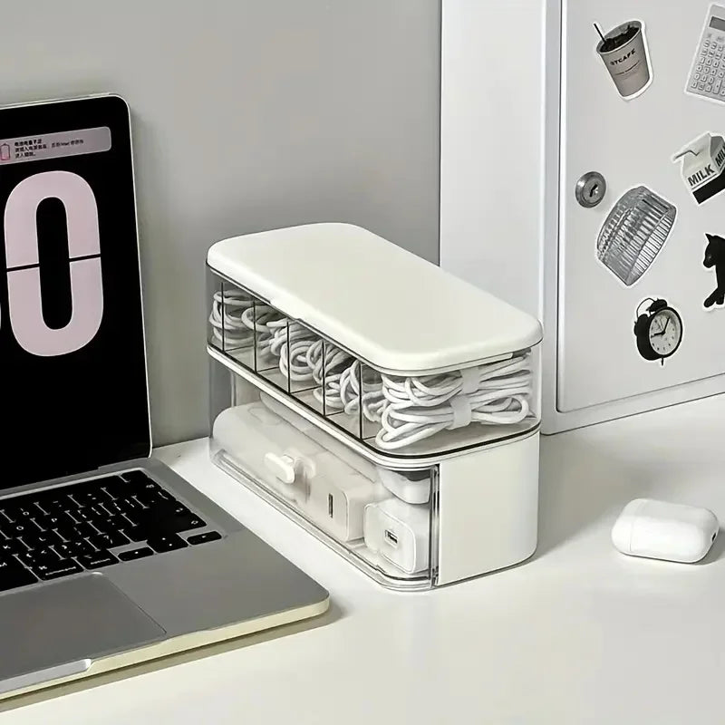 Compact desktop cable tray
