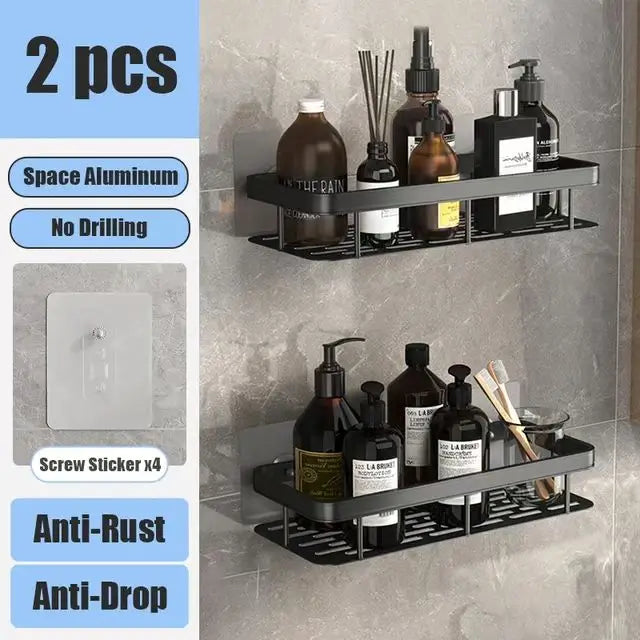 Renter-friendly shower caddy