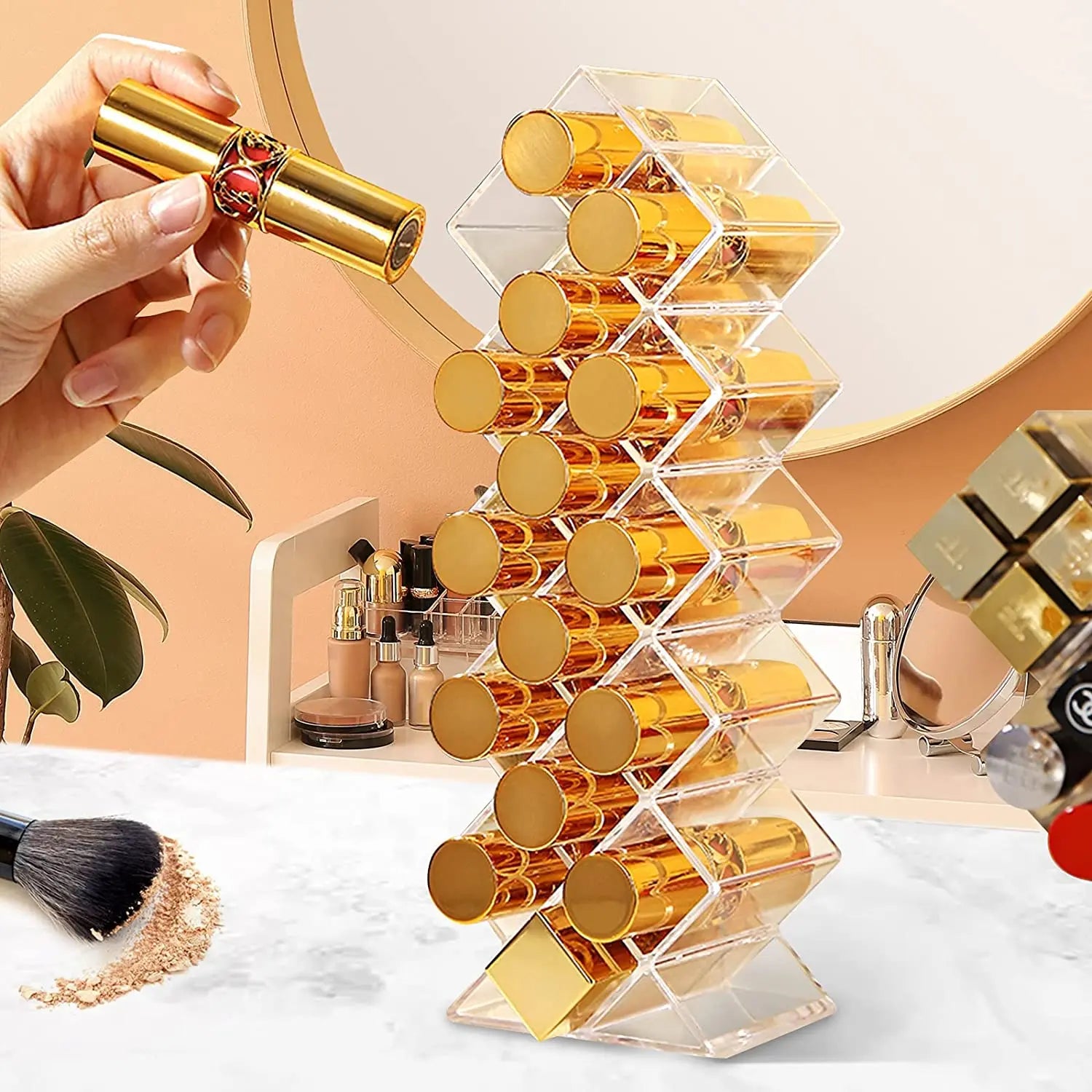 Acrylic skincare organiser
