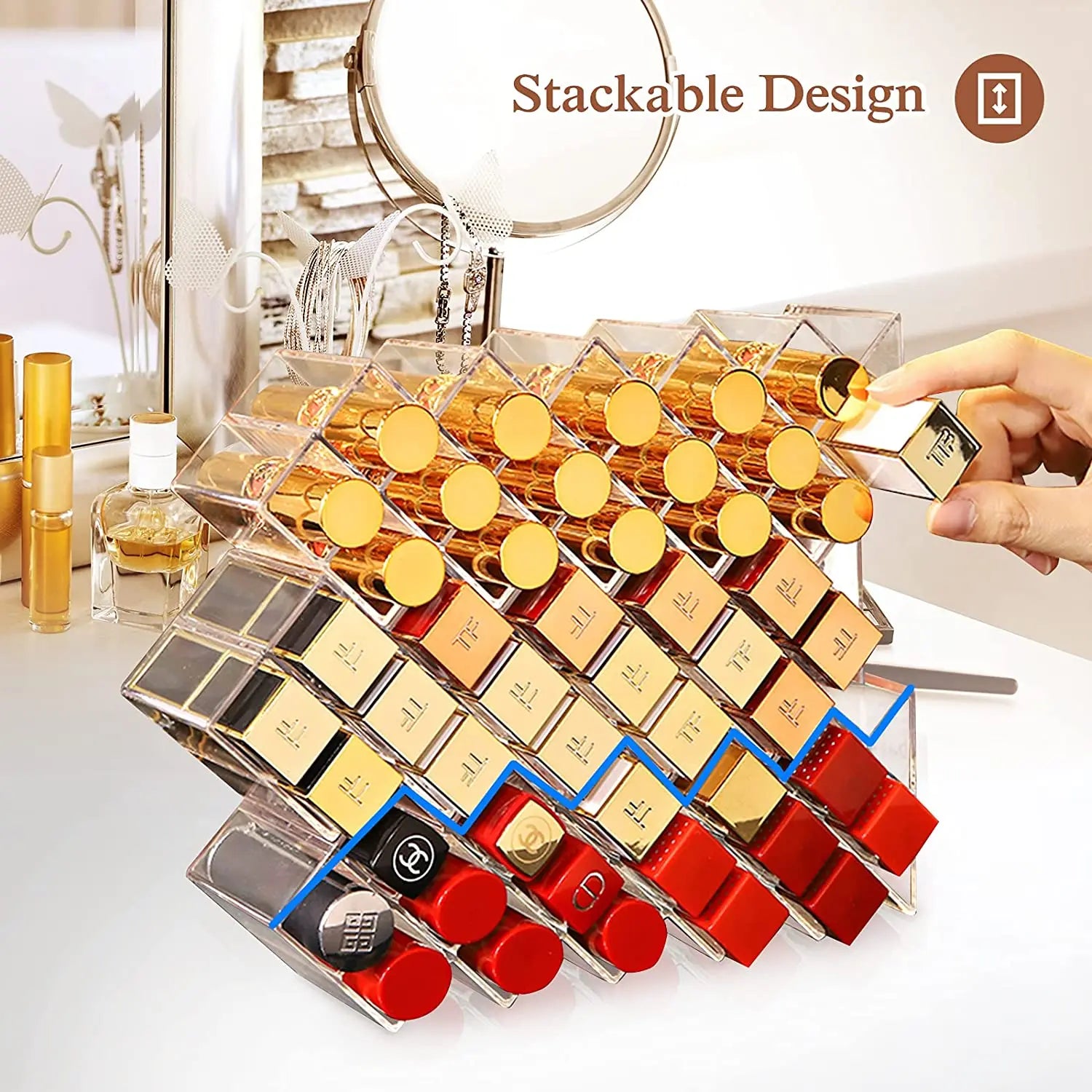 Acrylic skincare organiser