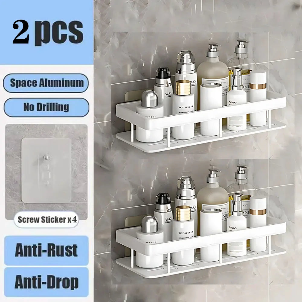 Renter-friendly shower caddy