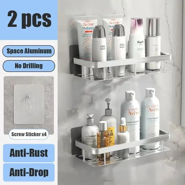 Renter-friendly shower caddy
