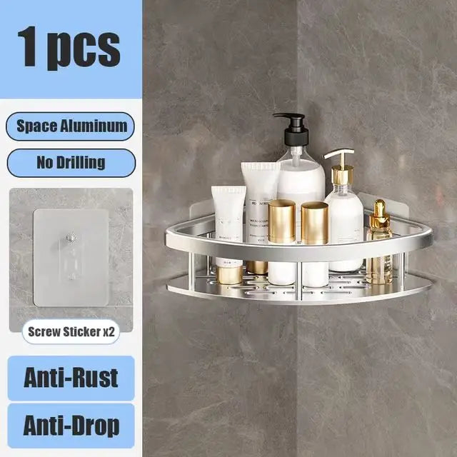 Renter-friendly shower caddy