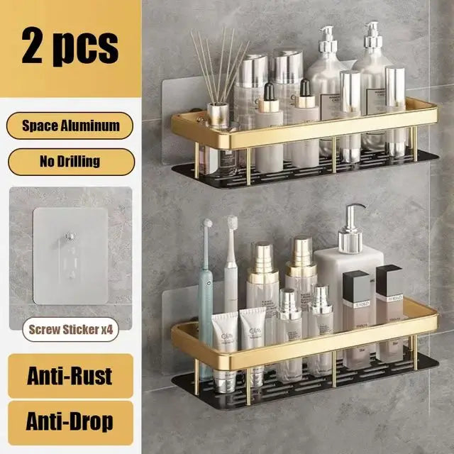 Renter-friendly shower caddy