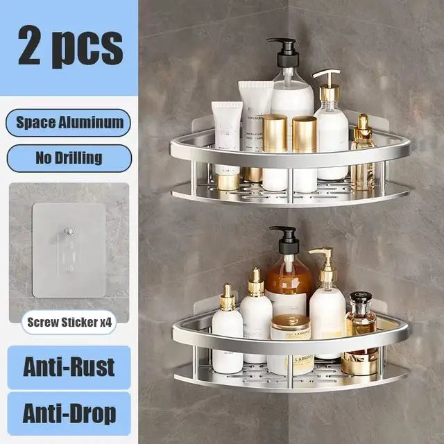 Renter-friendly shower caddy
