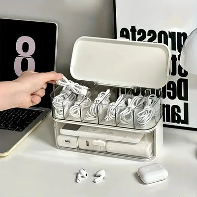 Compact desktop cable tray