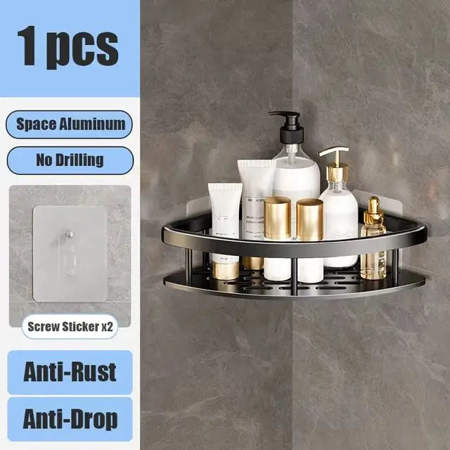 Renter-friendly shower caddy